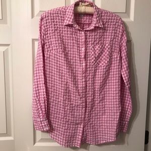 A New Day Size Small Lilac Gingham Button Shirt